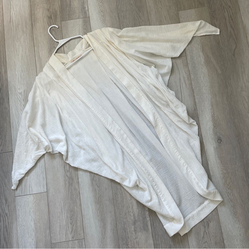 Mara Hoffman Coverup Kimono pleated womens white (one size) quiet luxury summer